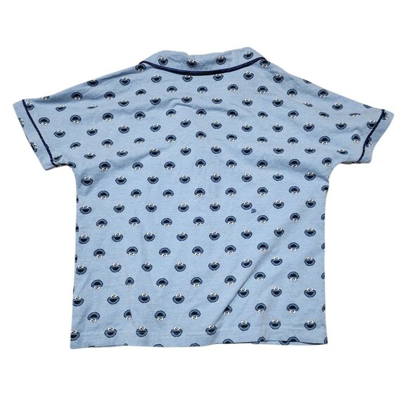 Sesame Street Womens Pajama Set Cookie Monster Print Soft Blue Short Sleeve‎ M - Picture 4 of 9